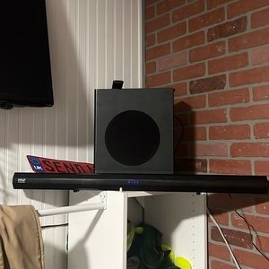 pyle soundbar and subwoofer! 500 WATTS! 120 output